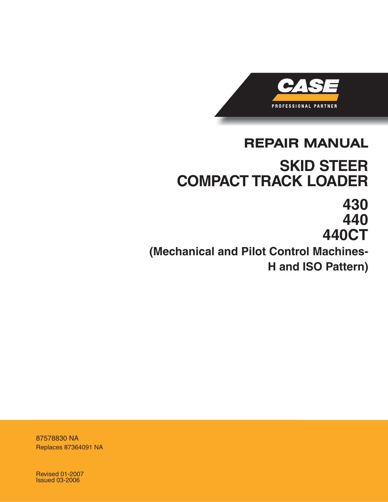 430 440 440CT Service Manual wo engine SKID STEER